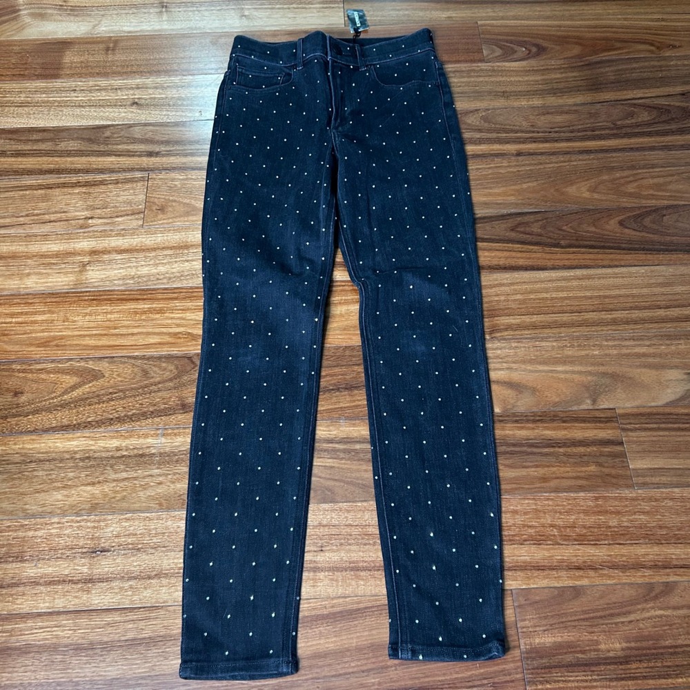 Express Womens High Rise Ankle‎ jeans Rhinestone Embellished Black whimsygoth